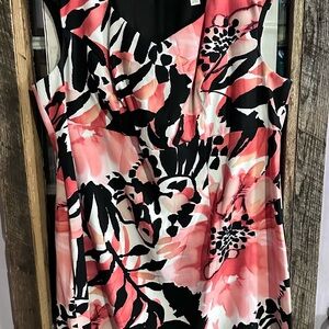 Dress Barn Pink and Black Floral Dress